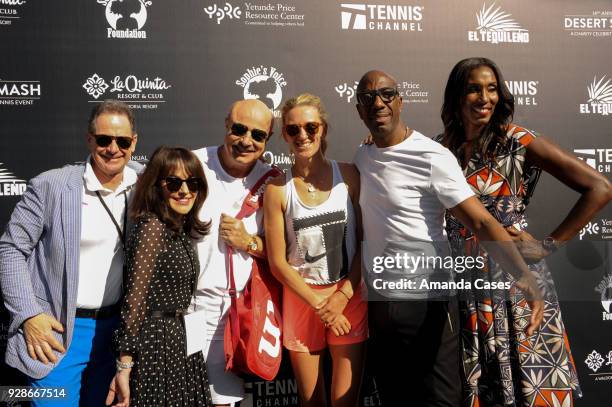 Ken Solomon, Robin Jameson McGraw, Dr. Phill McGraw, Victoria Azarenka, J.B. Smoove and Lisa Leslie arrive at The 14th Annual Desert Smash Celebrity...