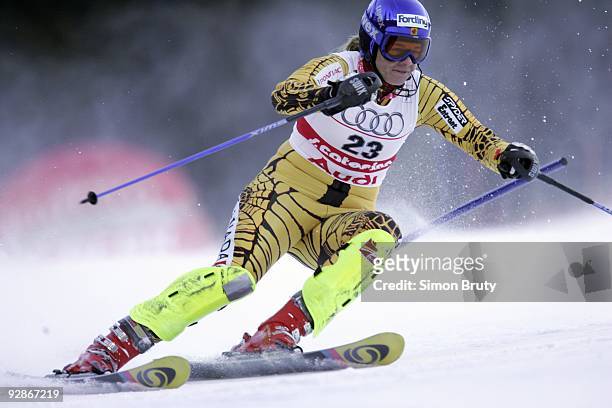Alpine World Ski Championships: Canada Emily Brydon in action during Women's combined slalom competition. Santa Caterina, Italy 2/4/2005 CREDIT:...