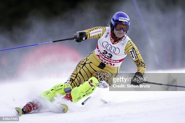 Alpine World Ski Championships: Canada Emily Brydon in action during Women's combined slalom competition. Santa Caterina, Italy 2/4/2005 CREDIT:...
