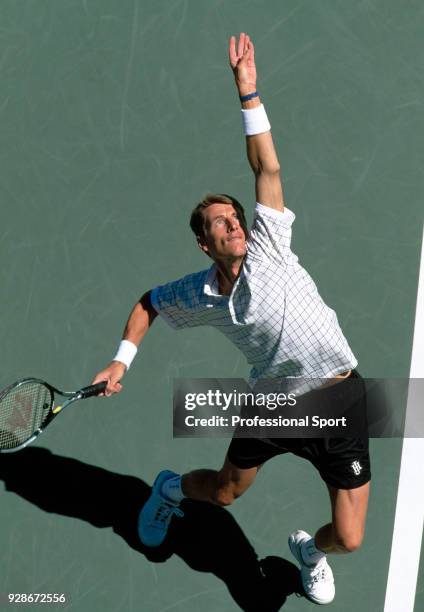Paul Haarhuis of the Netherlands in action during the US Open at the USTA National Tennis Center, circa September 2000 in Flushing Meadow, New York,...