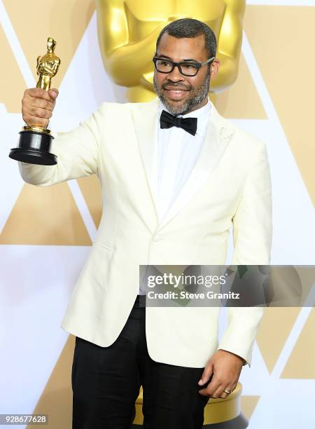 Jordan Peele poses at the 90th Annual Academy Awards at Hollywood & Highland Center on March 4, 2018 in Hollywood, California.