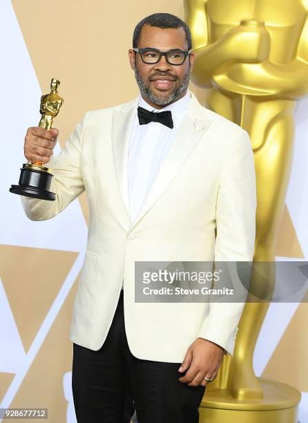 Jordan Peele poses at the 90th Annual Academy Awards at Hollywood & Highland Center on March 4, 2018 in Hollywood, California.
