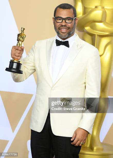 Jordan Peele poses at the 90th Annual Academy Awards at Hollywood & Highland Center on March 4, 2018 in Hollywood, California.