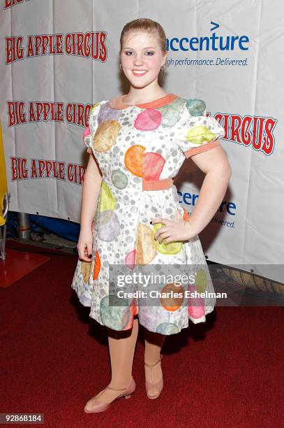 Circus airialist Annaliese Nock attends the 2009 Big Apple Circus opening night gala benefit at Damrosch Park in Lincoln Center on November 6, 2009...