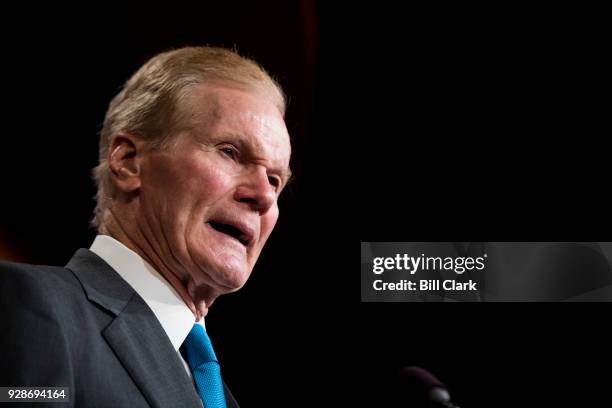 Sen. Bill Nelson, D-Fla., speaks during a press conference on gun violence restraining order bill on Wednesday, March 7, 2018.