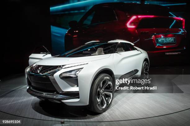 Mitsubishi e-Evolution Concept is displayed at the 88th Geneva International Motor Show on March 7, 2018 in Geneva, Switzerland. Global automakers...