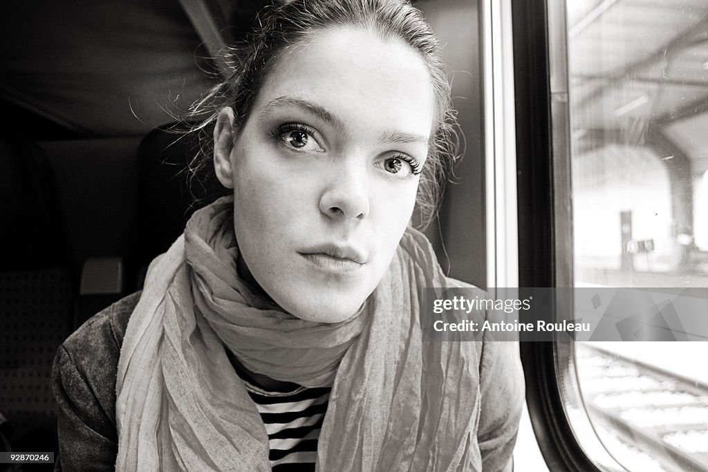 Girl in train