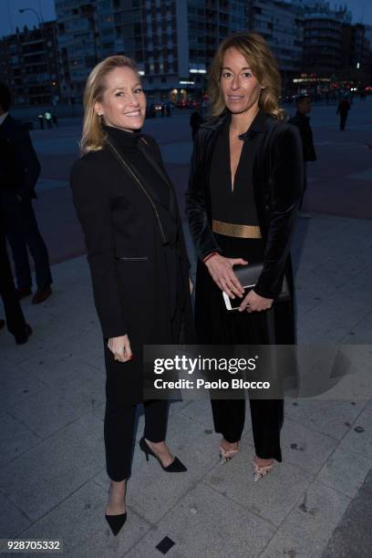 Fiona Ferrer and Monica Martin Luque are seen attending the 'San Isidro 2018' bullfights fair presentation at Las Ventas Bullring on March 7, 2018 in...
