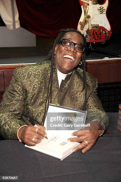 Musician Clarence Clemons attends the "Big Man: Real Life & Tall Tales" book publishing celebration at the Hard Rock Cafe, Times Square on November...