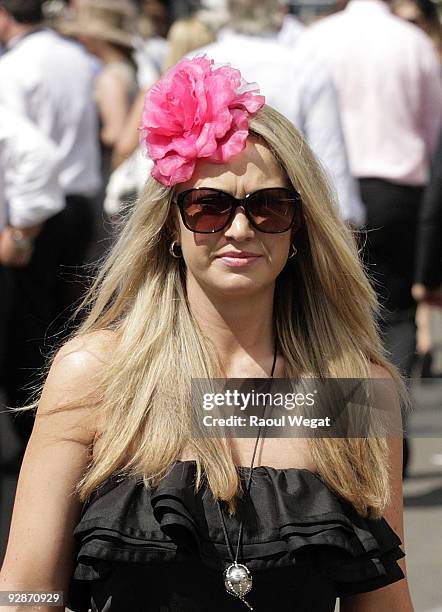 Racegoers walks in the Birdcage during Emirates Stakes Day at Flemington Racecourse on November 7, 2009 in Melbourne, Australia.