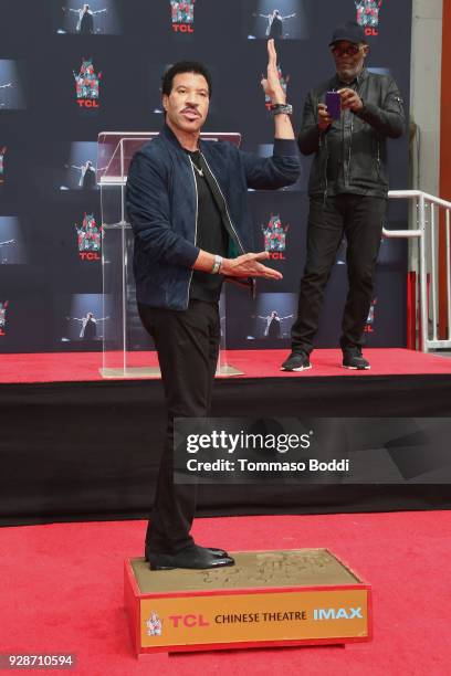 Lionel Richie Hand And Footprint Ceremony at TCL Chinese Theatre on March 7, 2018 in Hollywood, California.