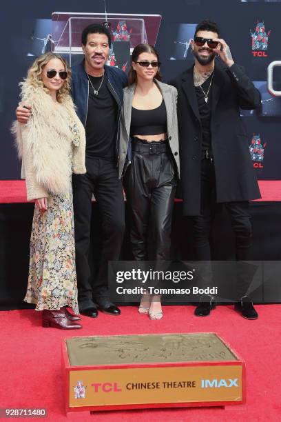 Nicole Richie, Lionel Richie, Sofia Richie and Miles Richie attend the Lionel Richie Hand And Footprint Ceremony at TCL Chinese Theatre on March 7,...