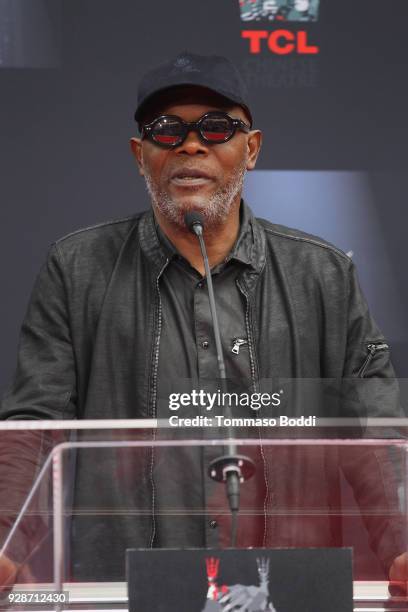 Samuel L. Jackson attends the Lionel Richie Hand And Footprint Ceremony at TCL Chinese Theatre on March 7, 2018 in Hollywood, California.