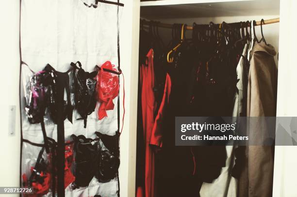 The communal dressing room for the sex workers where various changes of clothes, lingerie and shoes are provided ahead of bookings with clients at...