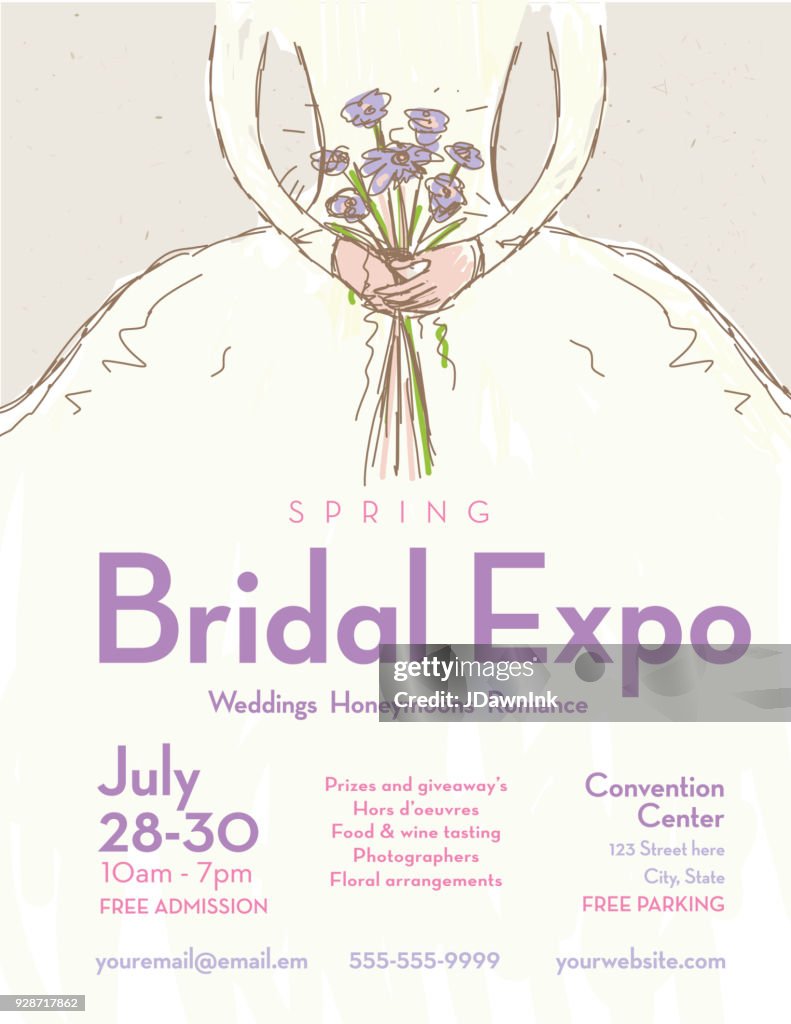 Spring Bridal expo advertisement design poster template