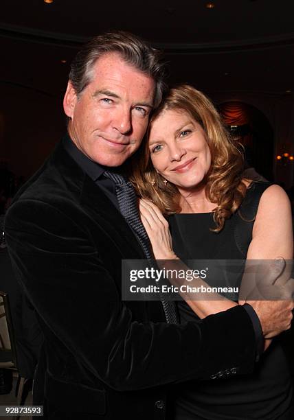 Pierce Brosnan and Rene Russo at Peace Over Violence 38th Annual Humanitarian Awards on November 06, 2009 at the Beverly Hills Hotel in Beverly...