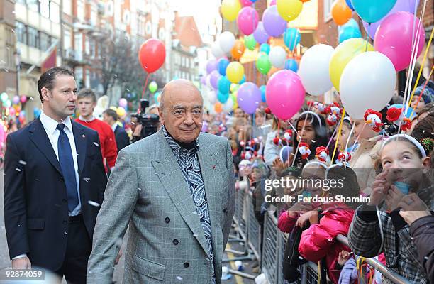 Mohamad Al Fayed attends the Harrods Christmas Parade at Harrods on November 7, 2009 in London, England.