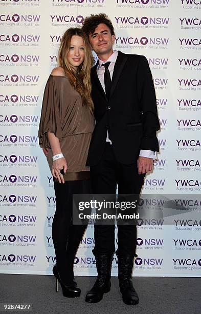 Sophie Lowe and Dean Francis arrive for the YMCA Mother of all Cocktail Parties ball at Nick's Bondi Beach Pavilion on November 7, 2009 in Sydney,...