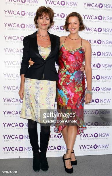 Rachel Ward and Matilda Brown arrive for the YMCA Mother of all Cocktail Parties ball at Nick's Bondi Beach Pavilion on November 7, 2009 in Sydney,...