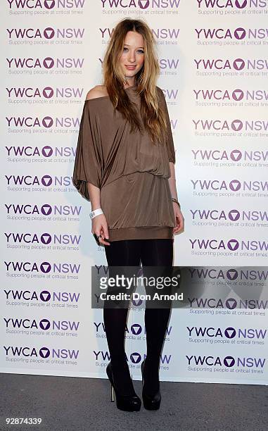 Sophie Lowe arrives for the YMCA Mother of all Cocktail Parties ball at Nick's Bondi Beach Pavilion on November 7, 2009 in Sydney, Australia.