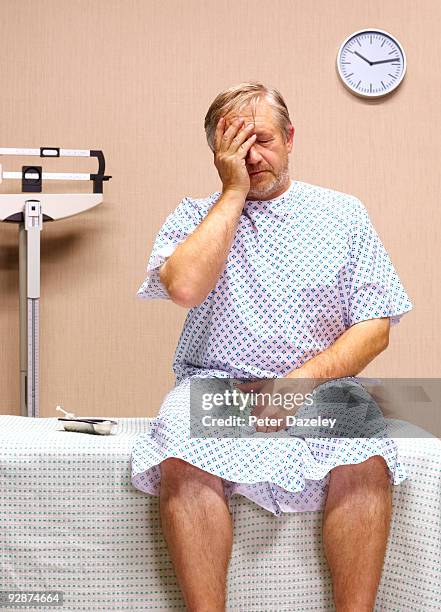 senior man with testicular cancer. - gesticular stock pictures, royalty-free photos & images