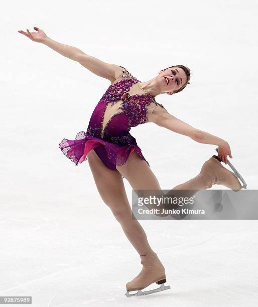Ashley Wagner of the US performs in the Ladies Free Skating on the day one of ISU Grand Prix of Figure Skating NHK Trophy at Big Hat on November 7,...