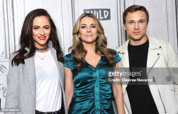 Actors Alexandra Park, Elizabeth Hurley and William Moseley visit Build Series to discuss 'The Royals' at Build Studio on March 7, 2018 in New York...