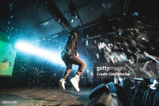 Indonesian rapper Brian Imanuel aka Rich Brian formerly Rich Chigga performs live on stage during a concert at the Festsaal Kreuzberg on March 07,...