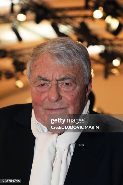 French film director Claude Lanzmann attends the 33rd annual dinner of the Representative Council of Jewish Institutions of France on March 7 in...