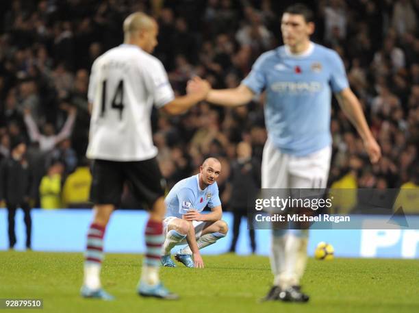 Stephen Ireland of Manchester City looks dejected after the Barclays Premier League match between Manchester City and Burnley at City of Manchester...