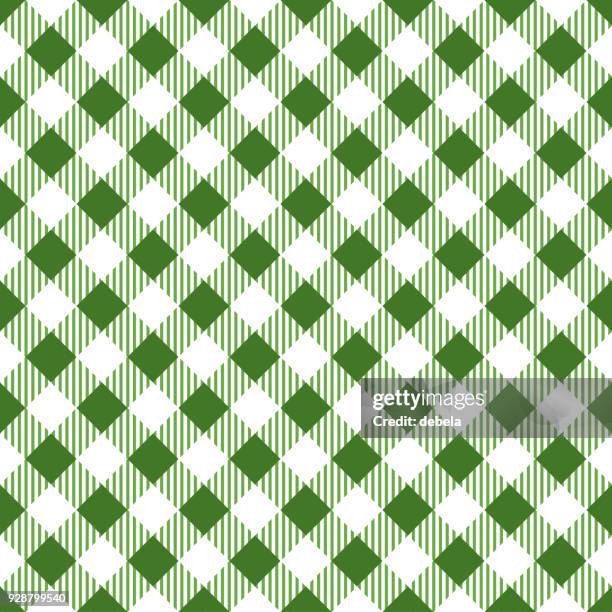green tablecloth argyle pattern - green argyle stock illustrations