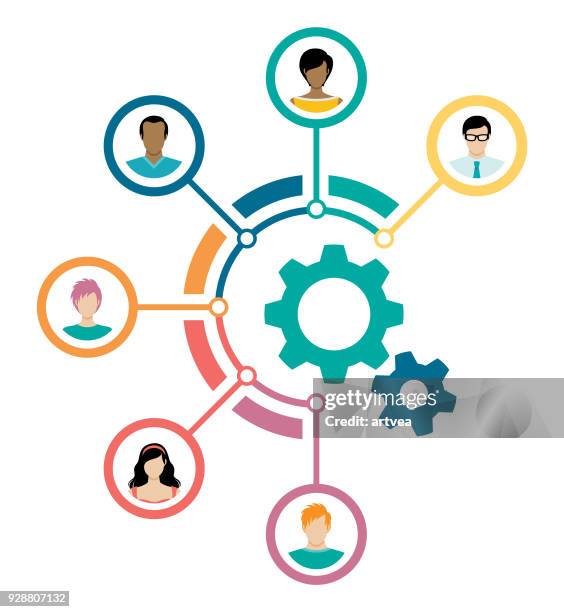 infographic of human resources - team work stock illustrations