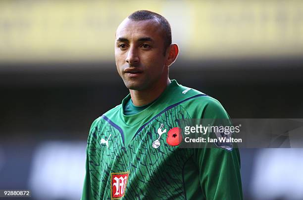 Heurelho Gomes of Tottenham Hotspur in action during the Barclays Premier League match between Tottenham Hotspur and Sunderland at White Hart Lane on...