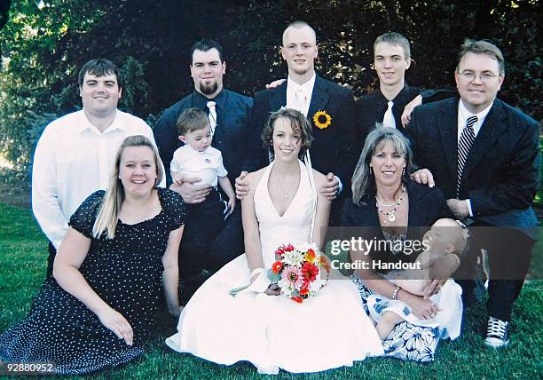 In this undated handout image provided and taken by the Nemelka family, Aaron Thomas Nemelka , poses at the July 2008 wedding of his sister, provided...