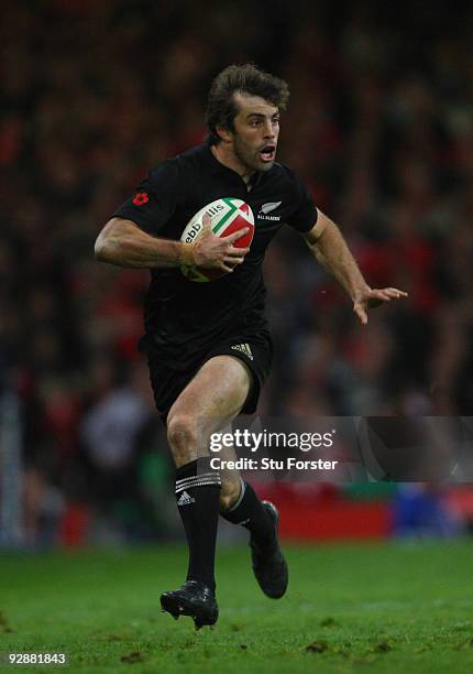 All Blacks centre Conrad Smith in action during the Invesco Perpetual series match between Wales and New Zealand at Millennium Stadium on November 7,...