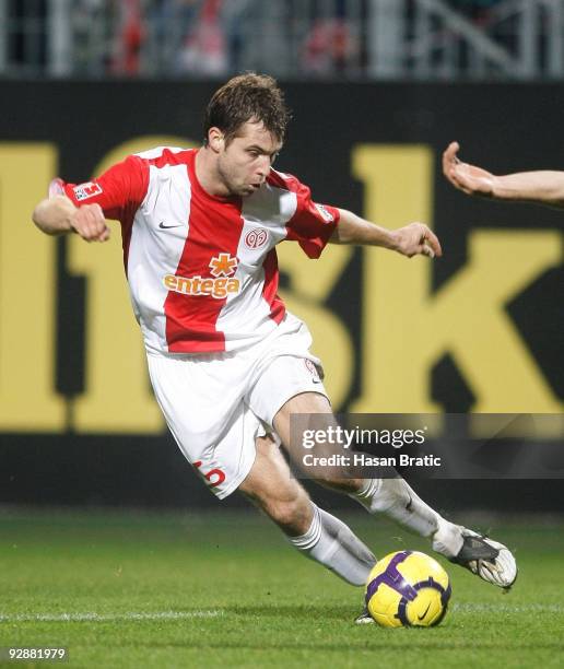 Andreas Ivanschitz of Mainz during the Bundesliga match between FSV Mainz 05 and 1. FC Nuernberg at Bruchweg Stadium on November 7, 2009 in Mainz,...