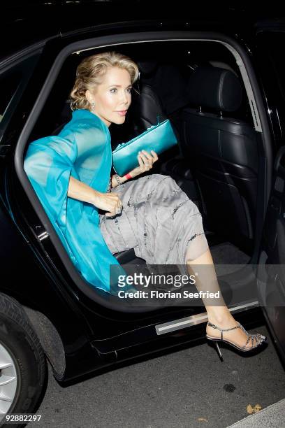 Gabriele Thyssen-Henne rises out of the car for the '16th Aids Gala' at Deutsche Oper on November 7, 2009 in Berlin, Germany.