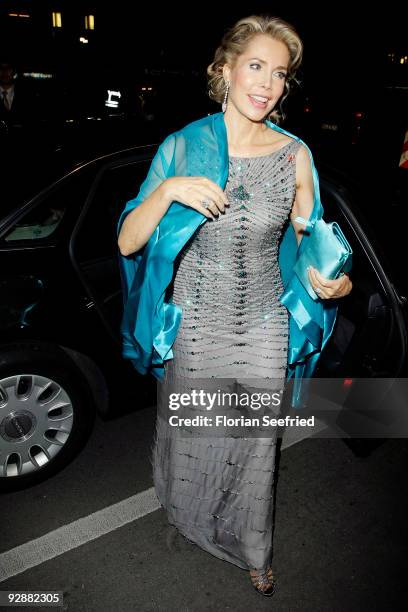 Gabriele Thyssen-Henne rises out of the car for the '16th Aids Gala' at Deutsche Oper on November 7, 2009 in Berlin, Germany.