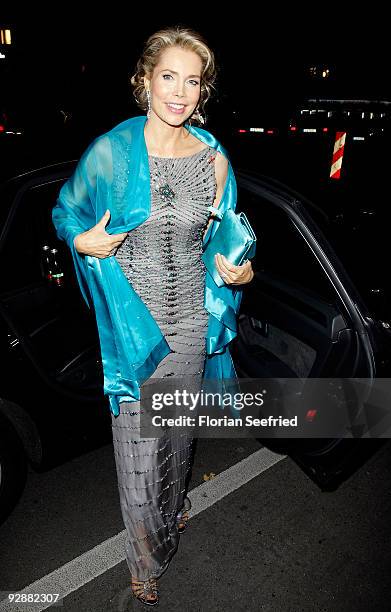 Gabriele Thyssen-Henne rises out of the car for the '16th Aids Gala' at Deutsche Oper on November 7, 2009 in Berlin, Germany.