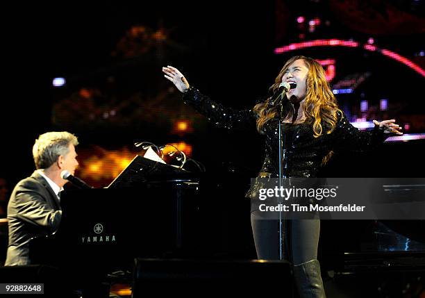 David Foster and Charice Pempengco perform as part of the David Foster & Friends Hit Man Tour 2009 at the HP Pavilion on November 6, 2009 in San...