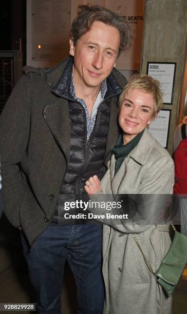 Nicholas Rowe and Victoria Hamilton attend the press night after party for "Summer And Smoke" at The Almeida Theatre on March 7, 2018 in London,...