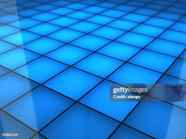 a blue squared dance floor background - dance floor stock pictures, royalty-free photos & images