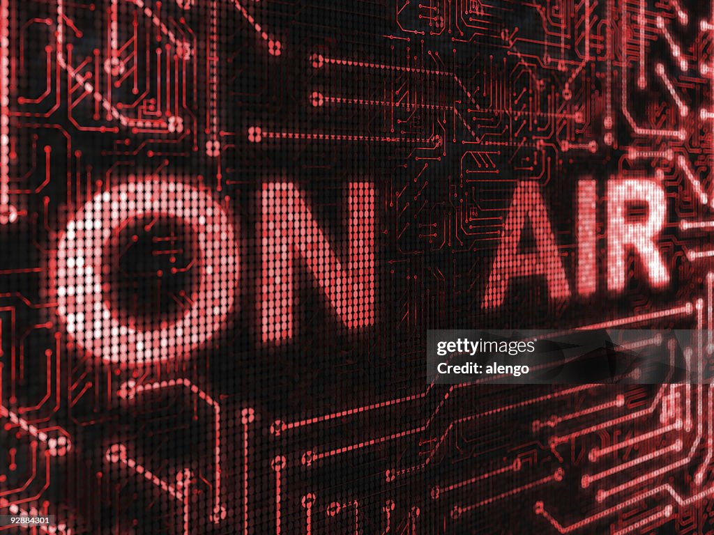 A large on air warning in big letters