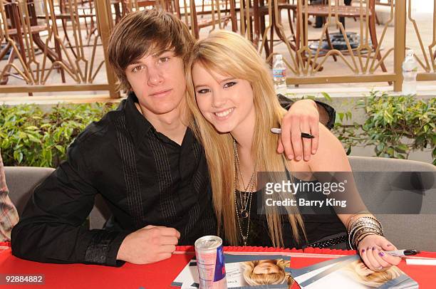 Actor Dylan Patton and actress Taylor Spreitler attend the "Days of Days" Fan Event for "Days Of Our Lives" soap opera held at Universal CityWalk on...