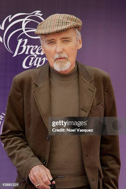 Dennis Hopper attends the Breeders' Cup World Thoroughbred Championships at Santa Anita Park on November 7, 2009 in Los Angeles, California.