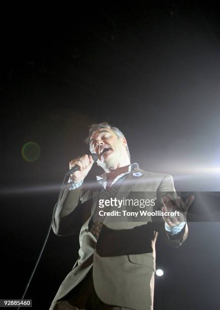 Morrissey performs at Echo Arena on November 7, 2009 in Liverpool, England.