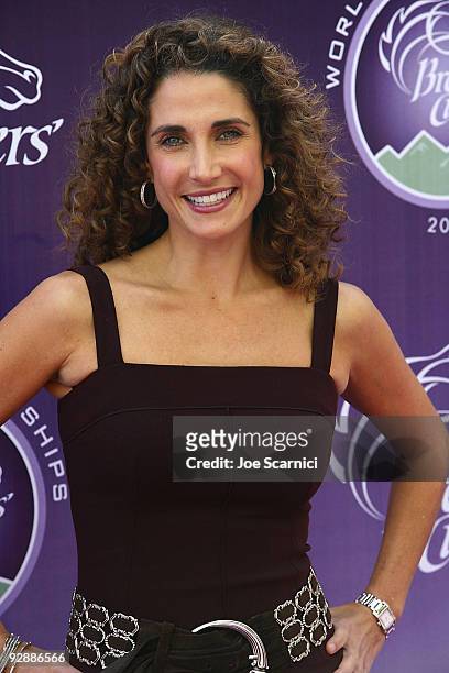 Melina Kanakaredes arrives at the Breeders' Cup World Thoroughbred Championships on November 7, 2009 in Arcadia, California.