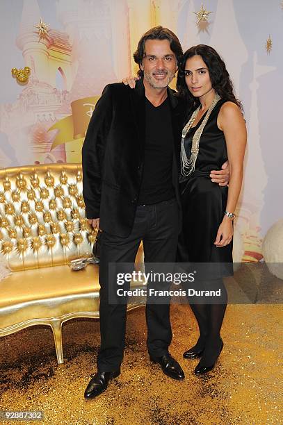 Director Christophe Barratier and Geraldine attend the Disneyland Magic Christmas Season Launch at Disneyland Resort Paris on November 7, 2009 in...