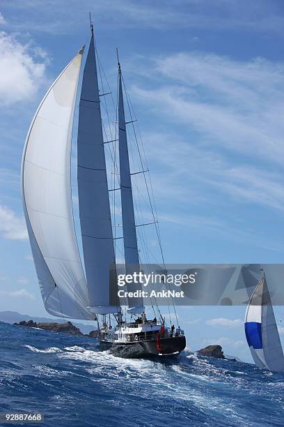 majestic sail boats in competition - sail stock pictures, royalty-free photos & images