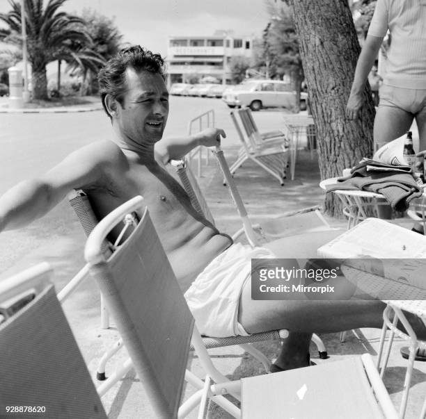 Brian Clough, former Brighton & Hove Albion manager and soon to be Leeds United manager, pictured on holiday in Puerto Pollensa aka Port de Pollenca,...